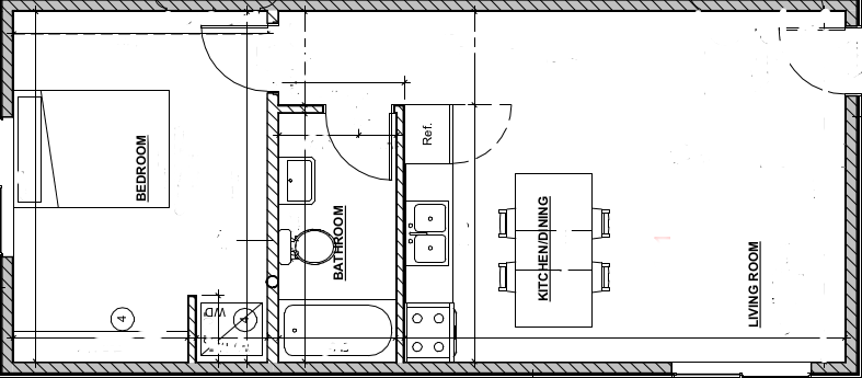 1-bedroom apartment photo 2